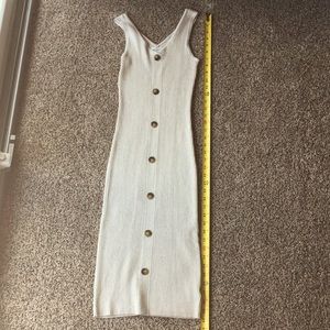 Hippie Rose Ribbed Bodycon Button front Midi Dress